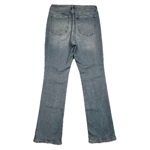 SOLD ~ Old Navy Kicker Bootcut Jeans Womens 10 Extra High Rise Button 32 x 31.5 - Picture 2 of 9